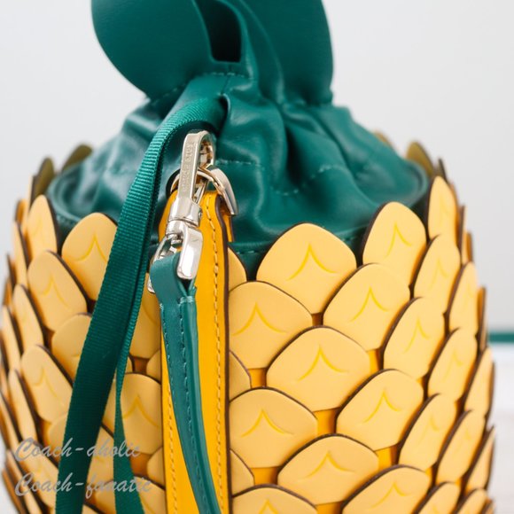 NWT Kate Spade Amazing Colada Novelty Pineapple Leather Crossbody Bucket Bag - Picture 6 of 12